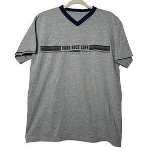 90s Hard‎ Rock Cafe San Diego T Shirt Medium Gray V-Neck Graphic Tee
